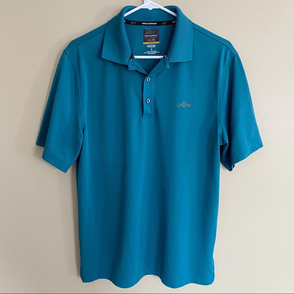 Greg Norman Tasso Elba polo t-shirt teal blue sz S - Picture 1 of 4